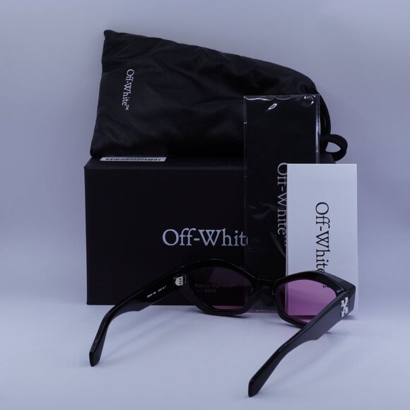 Off-White OERI144 HILO 1030 Sunglasses Black Cat Eye Frame, Pink Lenses - Picture 10 of 10